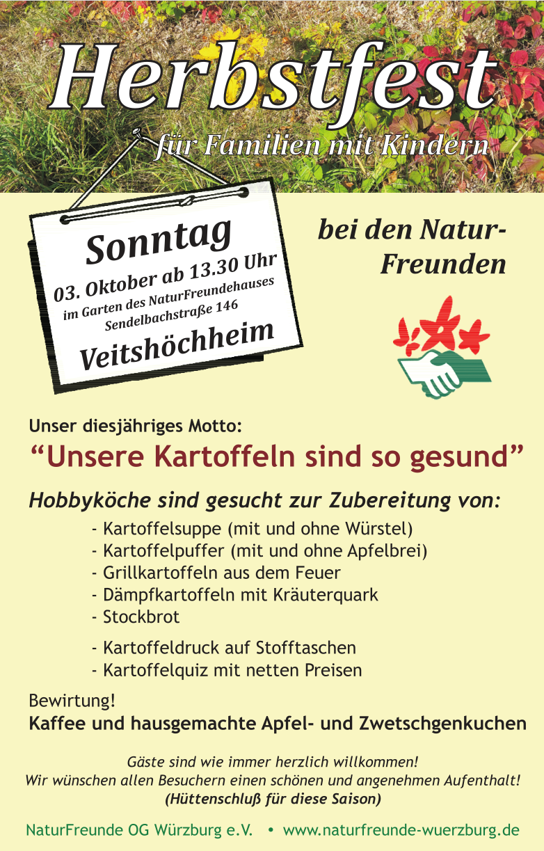 Programm vom Herbstfest am 3.10.2021